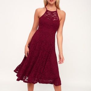 Beautiful Deep Red Midi Dress
